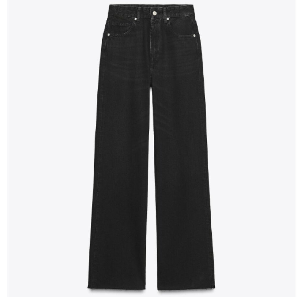 ZARA TRF HIGH RISE WIDE LEG JEANS